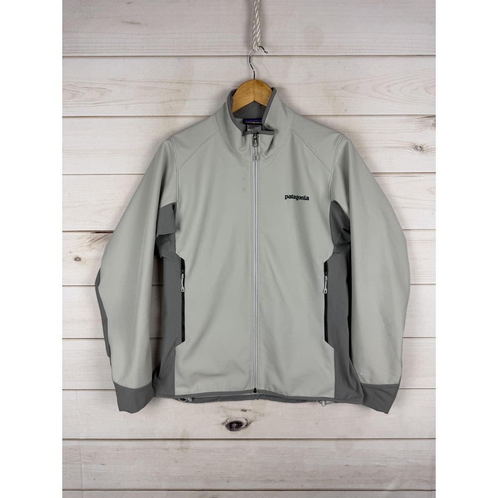 Patagonia Jacket Womens Medium Gray Softshell Polartec Windbloc Full Zip Outdoor